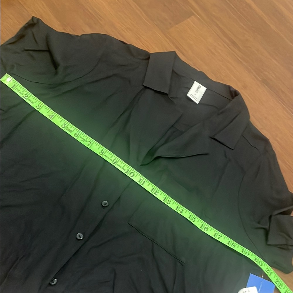 Abound Black Boxy Button Down Shirt with Notched Collar - Picture 6 of 7